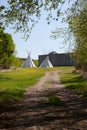 Indian Teepees outside Fort Royalty Free Stock Photo