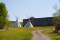 Indian Teepees outside Fort Royalty Free Stock Photo