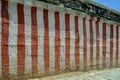 Indian Temple boundary or compound wall construction painted Ochre