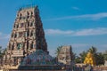 Indian Temple exterior with blue sky