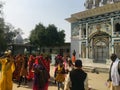 Indian temple with Ledis crowds