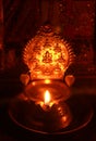 Indian temple religious brass holy lamp Royalty Free Stock Photo