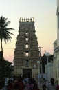 Indian temple at the sunset
