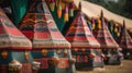 Indian tents decorated with ornaments, generative ai