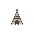 Indian tepee filled outline icon