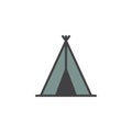 Indian tepee filled outline icon