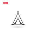 Indian tepee icon vector design isolated 3