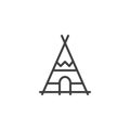 Indian tepee line icon