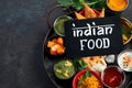 Indian Thali on dark background Royalty Free Stock Photo