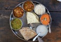 Indian thali on the plate Royalty Free Stock Photo