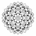 Indian Themed Mandala Flower Coloring Page