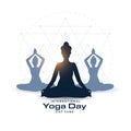indian themed world yoga day background with women silhouette