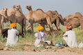 Indian three men attended the annual Pushkar Camel Mela