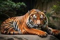 Indian tiger wild animal in the nature habitat