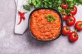 Indian Tomato Rasam with lentil, mint, cilantro and cashew Royalty Free Stock Photo