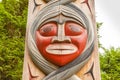 Indian totem close up at stanley clark park vancouver