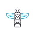 Indian totem linear icon concept. Indian totem line vector sign, symbol, illustration. Royalty Free Stock Photo