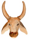 Indian Traditional Cow. Clipart. Watercolor hand drawn art illustration on white background. Royalty Free Stock Photo