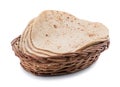 Indian Traditional Cuisine Chapati on White Background Royalty Free Stock Photo