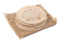 Indian Traditional Cuisine Chapati on White Background Royalty Free Stock Photo