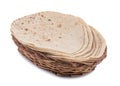 Indian Traditional Cuisine Chapati on White Background Royalty Free Stock Photo