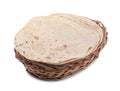 Indian Traditional Cuisine Chapati on White Background Royalty Free Stock Photo