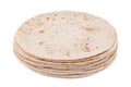 Indian Traditional Cuisine Chapati on White Background Royalty Free Stock Photo