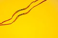 Indian traditional festival Raksha Bandhan, Elegant Rakhi on yellow background