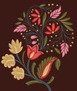 Indian traditional floral art for embroidery, textile print, wall hanging, background wallpaper Royalty Free Stock Photo