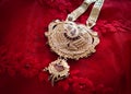 Indian Traditional Gold Necklace. Royalty Free Stock Photo