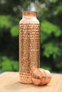 Indian Traditional Hammered Copper Water Bottle for Good Health