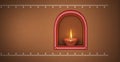 Indian Traditional Oil Lamp with Kolam design Royalty Free Stock Photo