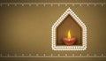 Indian Traditional Oil Lamp with Kolam design Royalty Free Stock Photo