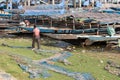 Indian traditional pirogue on the Chilika lake