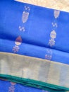 Indian traditional sari Nauvari, which means Nine Yards pattern closeups Royalty Free Stock Photo