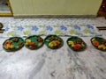 Indian traditional style of dinner plates at home