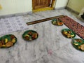 Indian traditional style of dinner plates at home