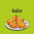 Indian traditional sweet dessert gujiya