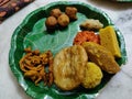 Indian traditional sweets in the plate to serve