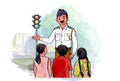 Indian traffic officer Illustration form Indian Artist