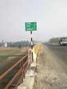 An Indian traffic signboard on a highway