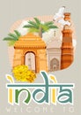 Indian travel template. India. Vector illustration