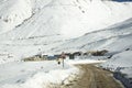 Check point base camp on Khardung La Road in Himalaya mountain at Leh Ladakh in Jammu and Kashmir, India