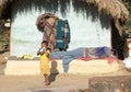 Indian tribal man and child Royalty Free Stock Photo