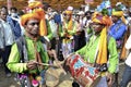 indian Tribes man are singing and dansing