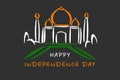 Indian tricolor for 15 August Happy Independence Day of India. Taj Mahal