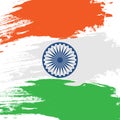 Indian tricolor flag. India map. Royalty Free Stock Photo