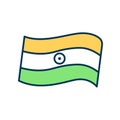 Indian tricolor flag RGB color icon Royalty Free Stock Photo