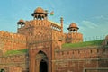 Indian Tricolour Flag Flying Above the Red Fort (Lal Qila) a UNESCO World Royalty Free Stock Photo