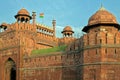 Indian Tricolour Flag Flying Above the Red Fort (Lal Qila) a UNESCO World Royalty Free Stock Photo